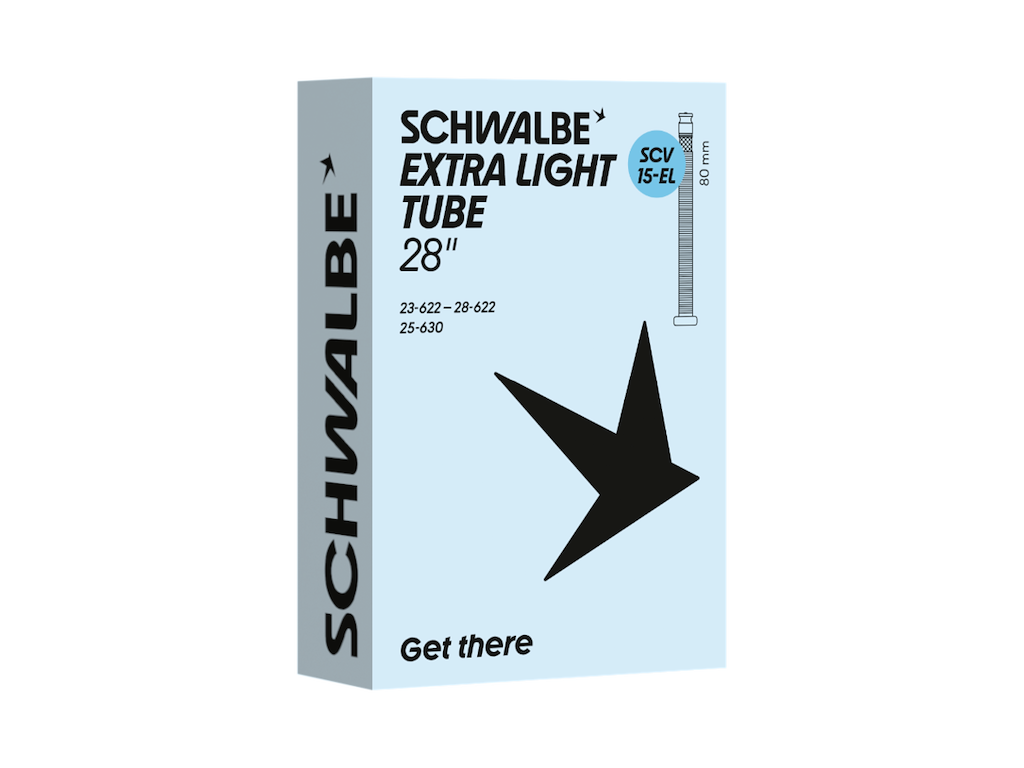 Schwalbe Extra Light slange 700c/28"x0,90-1,10 (23/28-622/630) med 80mm lang SCV Clik ventil SCV15-E