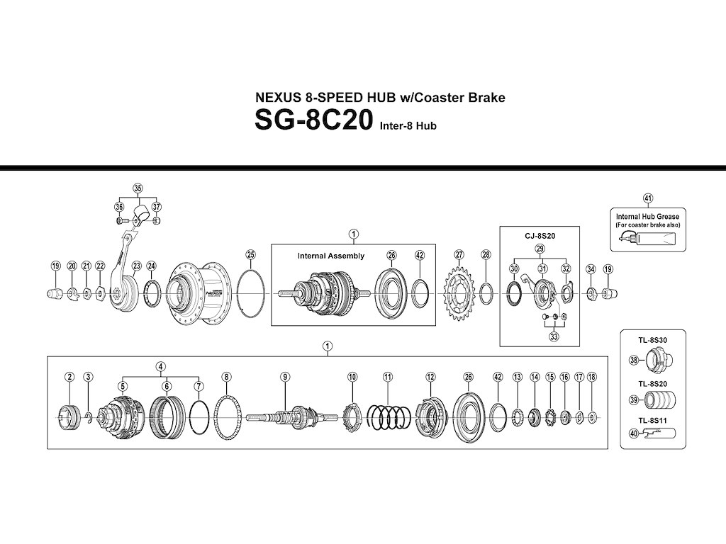 Shimano Nexus 8 koblingsenhed SG-8C20