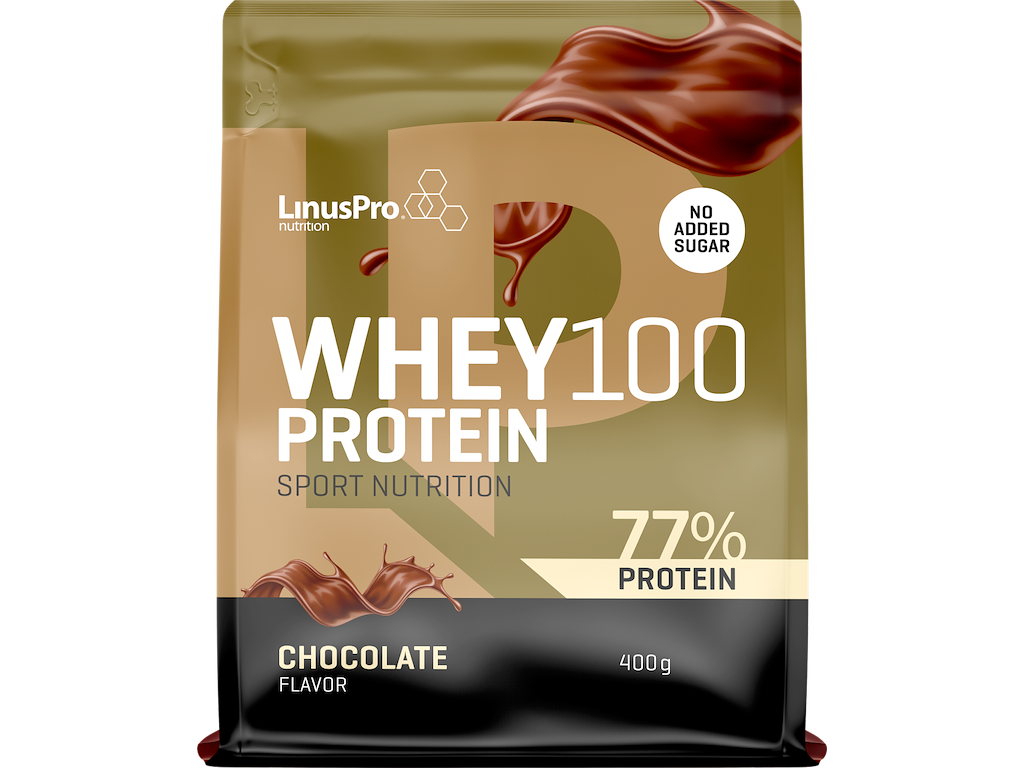 LinusPro WHEY100 Chokolade 77% protein - 400g.