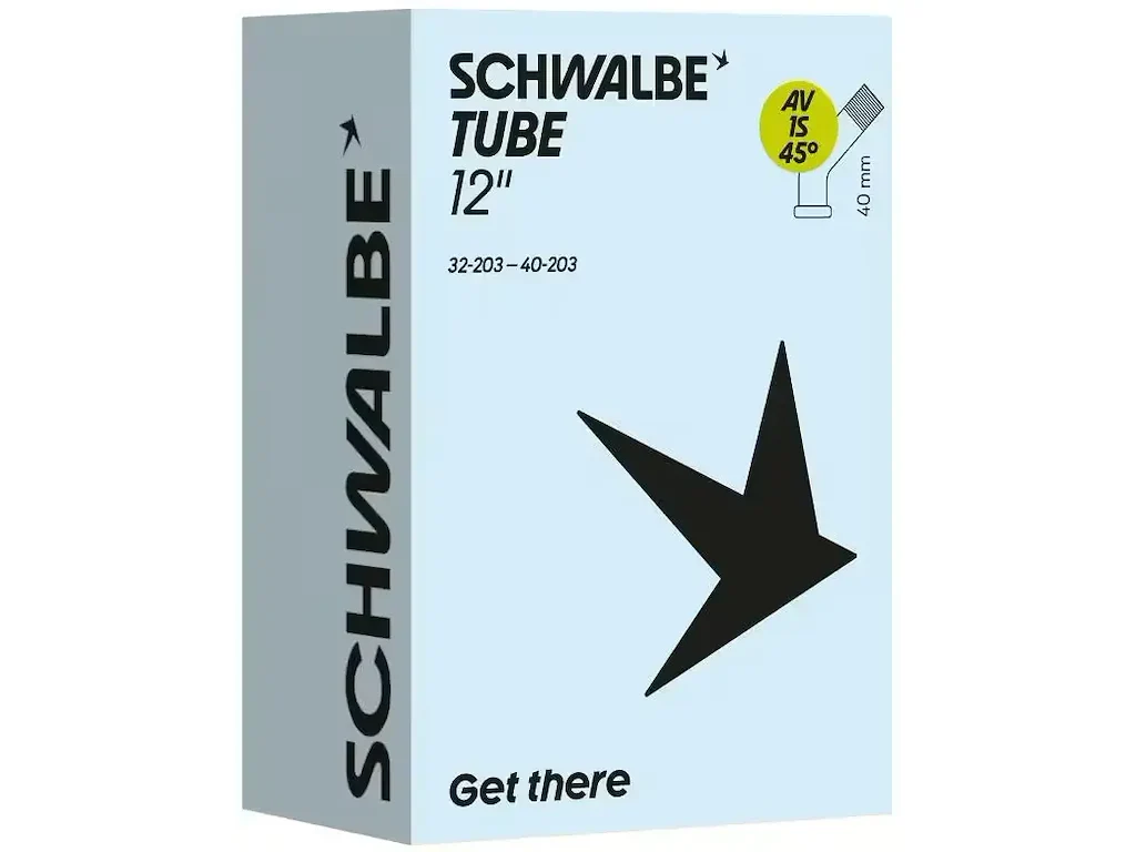 Schwalbe slange 12"x1,25-1,60 (32/40-203) med 45 graders bøjning Autoventil AV1S