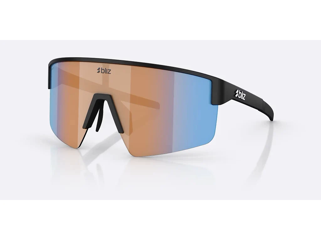 Bliz P004 Large cykelbriller matsort/nano optics nordic light coral orange/blue multi
