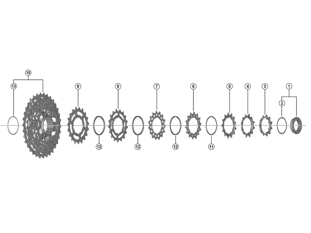 Shimano 105 tandhjul 12 tands TE til 11 gears kassette model CS-R7100