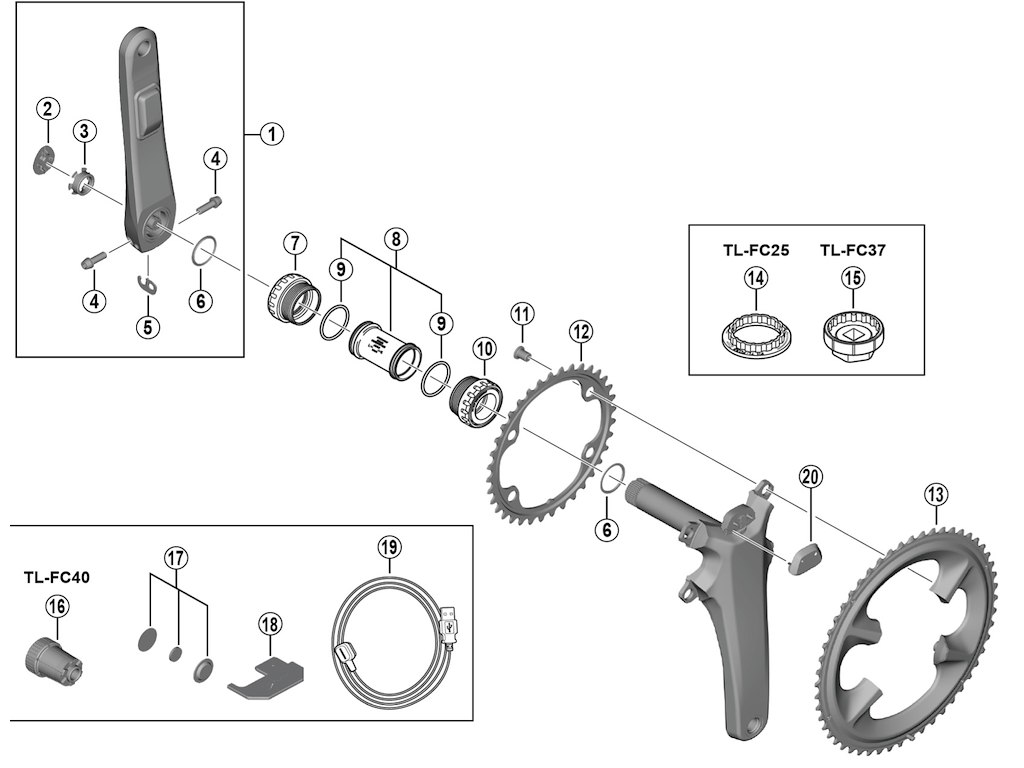 Shimano Ultegra top dæksel til powermeter kranksæt model FC-R8100-P