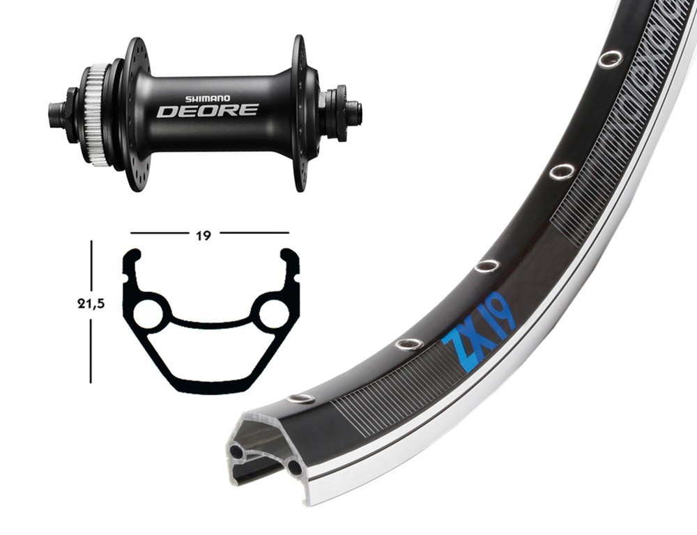 Exal 26" forhjul til centerlock Shimano Deore nav