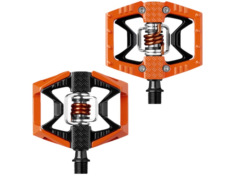 Crankbrothers Double Shot - MTB kombipedal - Orange/sort/sølv