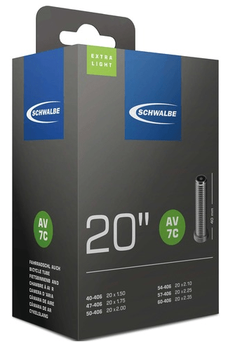 Schwalbe slange 20 x 1,50-2,50 X-Light med 40mm lang Autoventil AV7c