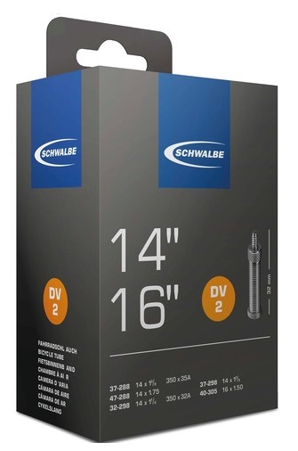 Schwalbe slange 14 x 1. 3/8 med 40mm lang Dunlop ventil DV2