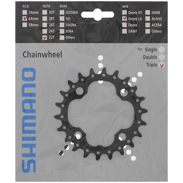Shimano Klinge Fc-m660 22t 64mm Sort 9-sp - Cykel klinge