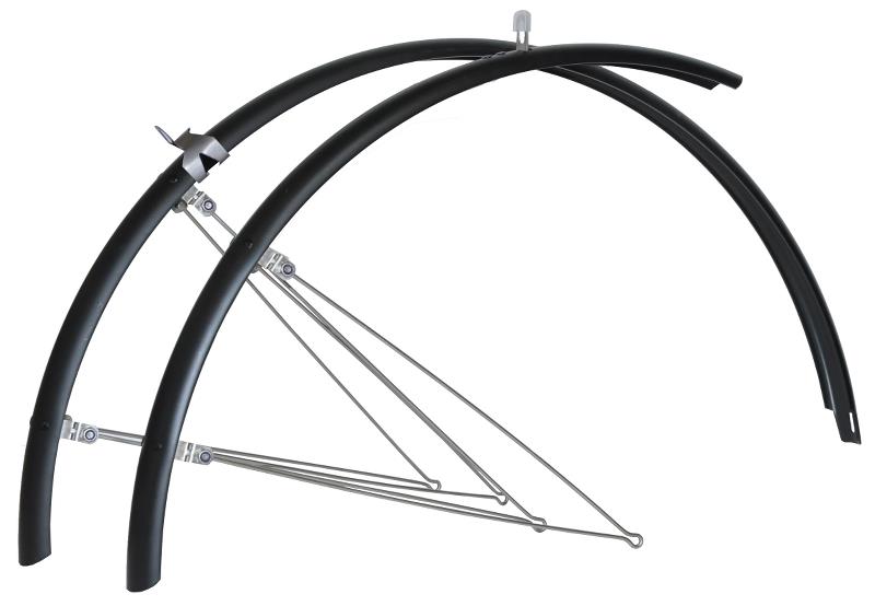 BikePartner - Skærmsæt - 26" - 60mm - Matsort - Inkl. rustfri stivere