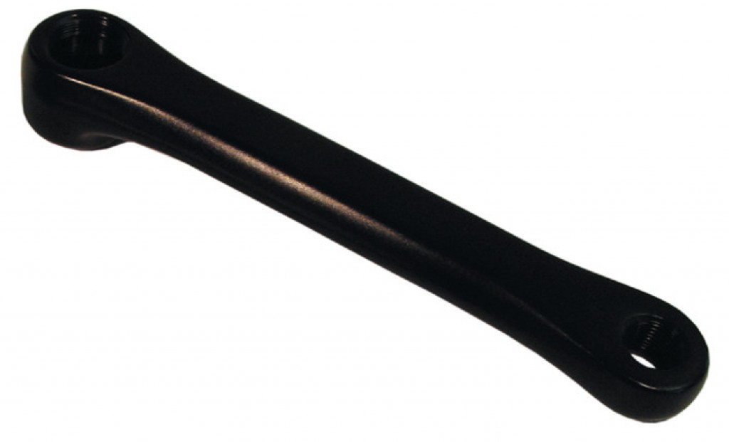 Sort venstre pedalarm i stål 170 mm 45 graders hul