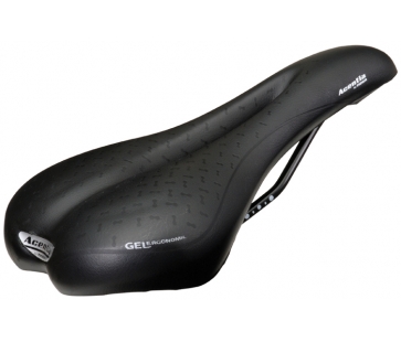 Sadel Tioga model Fortis Aura Sort med gel