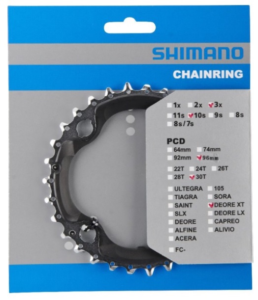 Shimano Klinge 30t Fc-m782/672 96mm Sort 10-sp An-type - Cykel klinge